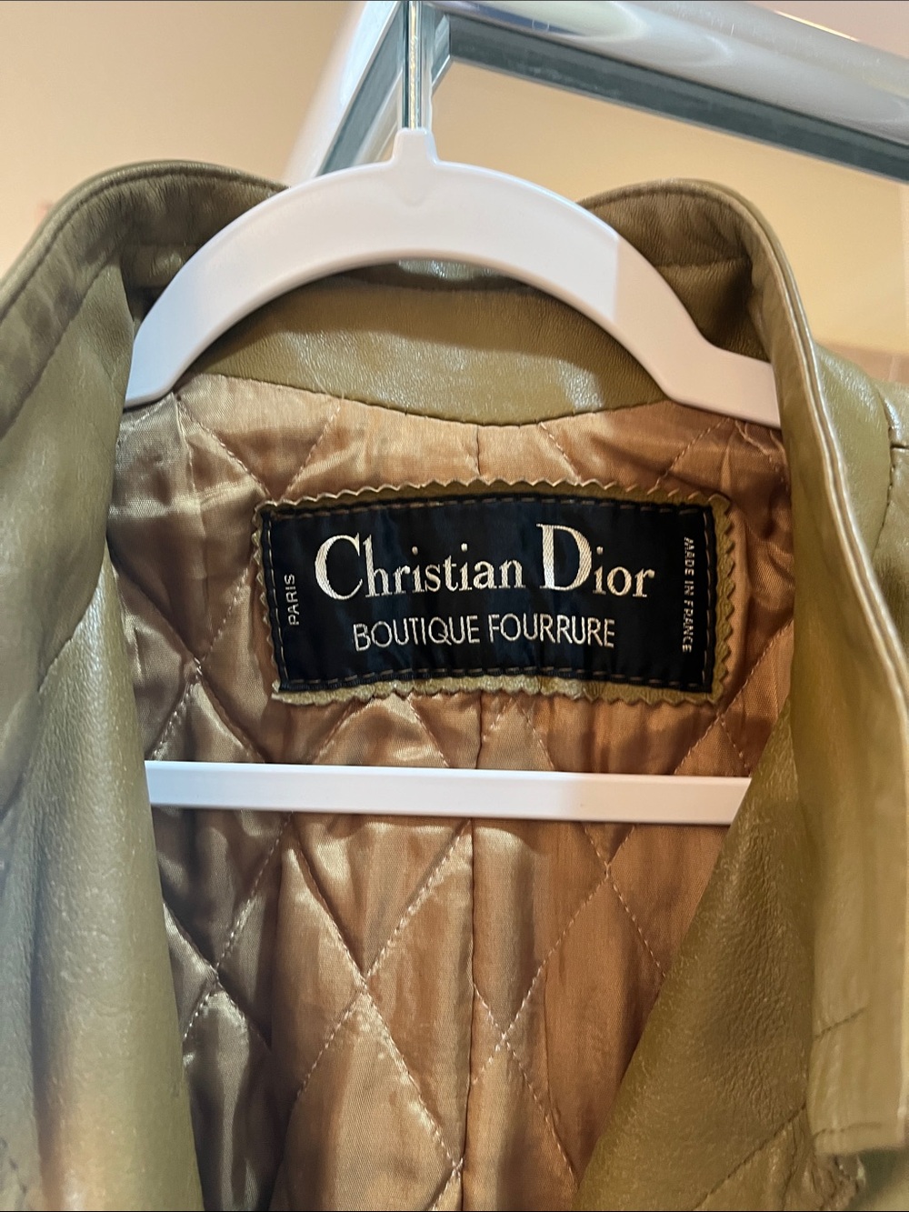 Dior Olive Green Leather Trench Coat - Picture 3 of 9